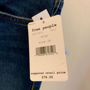 Free People High Waist Crop Straight Leg Jeans